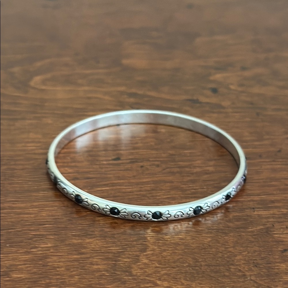 Brighton Women's Black and Silver Bangle with Colorful Heart Pouch OS EUC - Picture 2 of 6